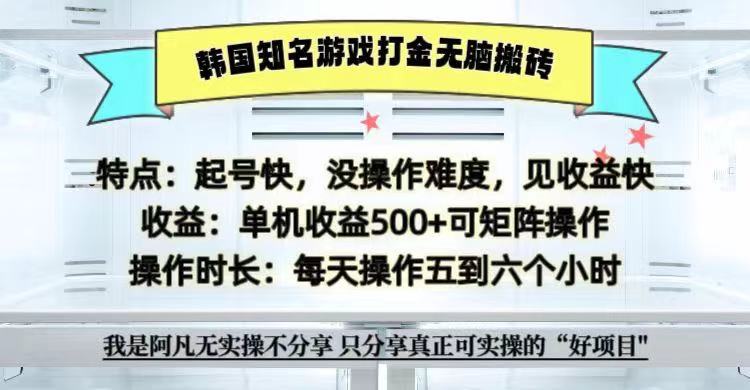 全网首发海外知名游戏打金无脑搬砖单机收益500+  即做！即赚！当天见收益！-诺贝网创