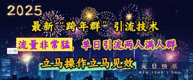 最新“跨年群”引流，流量非常猛，单日引流两人满人群，立马操作立马见效【揭秘】-清风网创