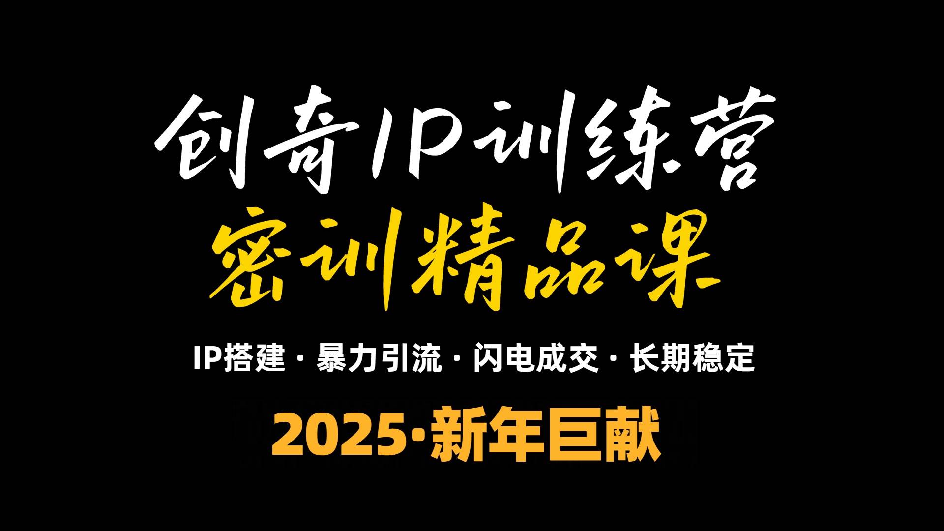 （13898期）2025年“知识付费IP训练营”小白避坑年赚百万，暴力引流，闪电成交-清风网创