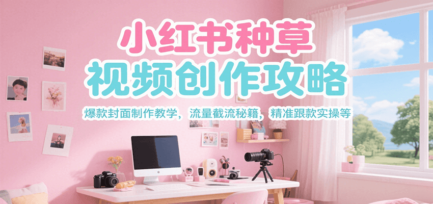 小红书种草视频创作攻略，爆款封面制作教学 ，流量截流秘籍 ，精准跟款实操等-清风网创