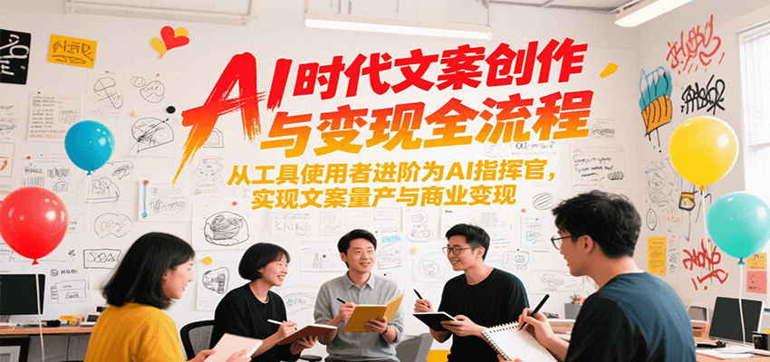AI时代文案创作与变现全流程，从工具使用者进阶为AI指挥官，实现文案量产与商业变现-清风网创
