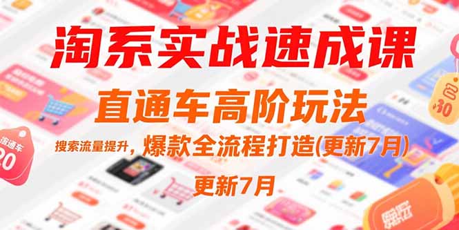 淘系实战速成课，直通车高阶玩法，搜索流量提升，爆款全流程打造(更新7月-清风网创
