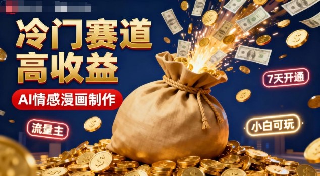 公众号冷门赛道,用AI做情感漫画,7天开通流量主,操作简单,小白可玩-副创财网创