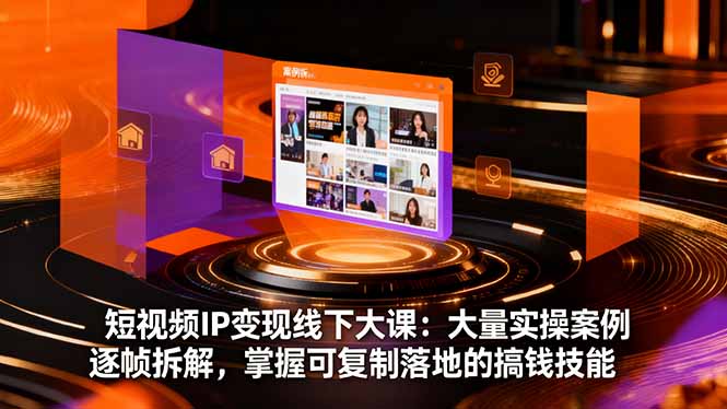 短视频IP变现线下大课:大量实操案例逐帧拆解,掌握可复制落地的搞钱技能-创星网创
