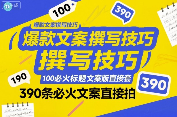 爆款文案撰写技巧,100个必火标题文案模版直接套,390条必火文案直接拍-智趣阁