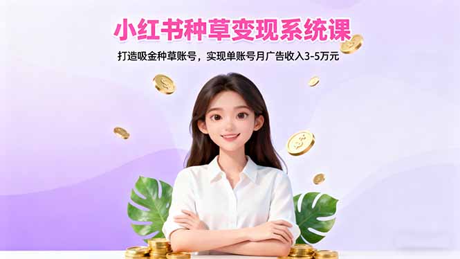 小红书种草变现系统课:打造吸金种草账号,实现单账号月广告收入3-5万元-初初云网创