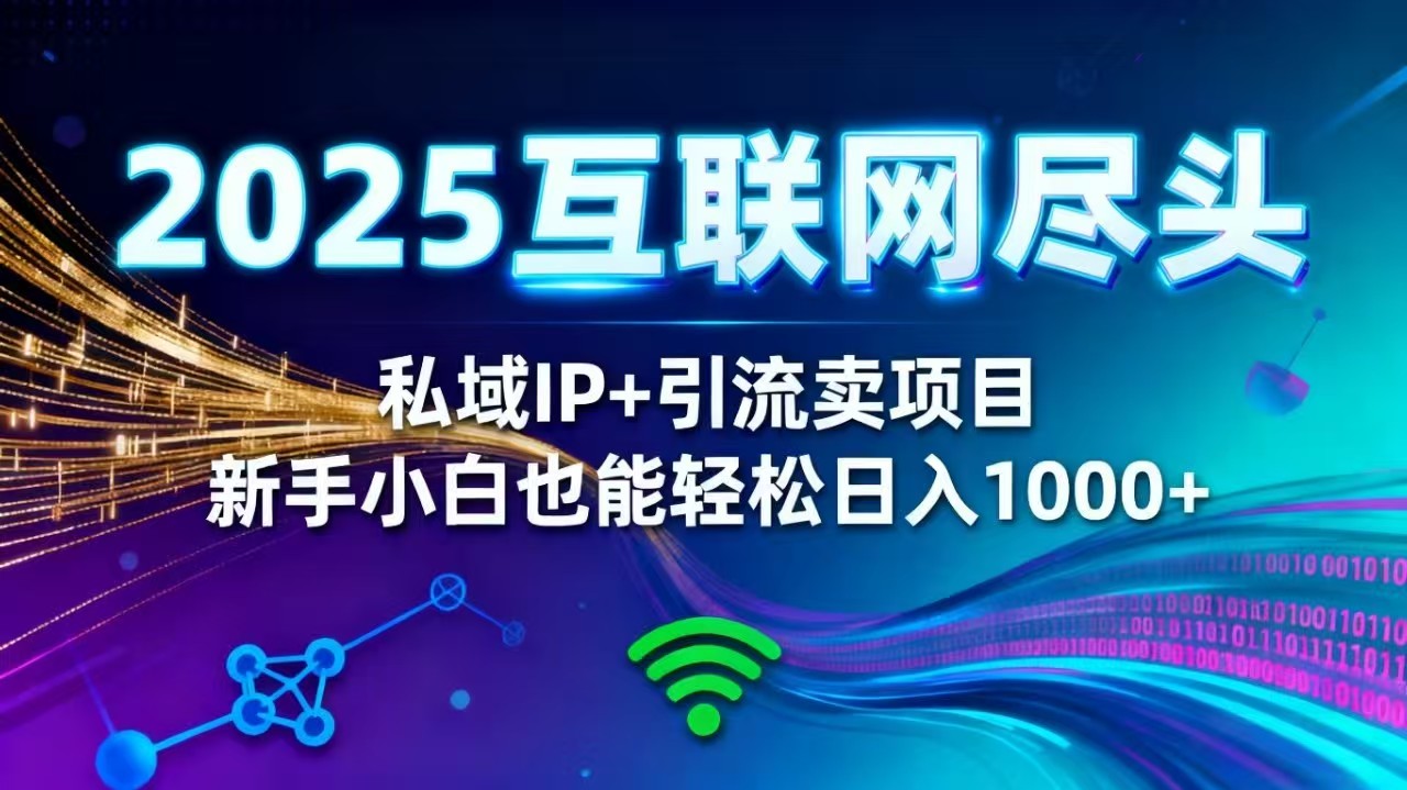 2025网创尽头王炸项目!私域 IP + 精准引流,新手小白在家躺赚日入 1000+-优优云云网创