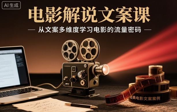 电影解说文案课,从文案多维度学习电影的流量密码-云熙网创