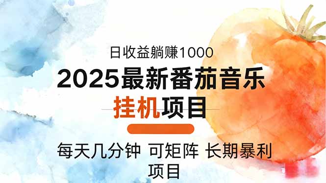 2025年最新番茄音乐人挂机项目,每天几分钟,月入1000+,可矩阵,一台…-云熙网创