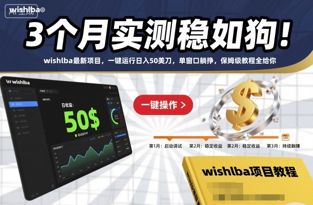 3个月实测稳如狗!wishlba最新项目,一键运行日入50美刀,单窗口躺挣,保姆级教程全给你【揭秘】-凯文优创资源网