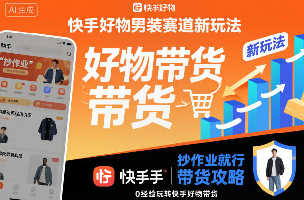 快手好物男装赛道新玩法,抄作业就行,0经验玩转快手好物带货-千萤云网创