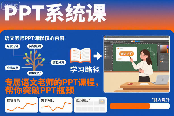 PPT系统课,专属语文老师的PPT课程,帮你突破PPT瓶颈-青年云网创