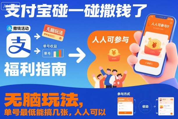 支付宝碰一碰撒钱了,无脑玩法,单号最低能搞几张,人人可以撸【揭秘】-青年云网创