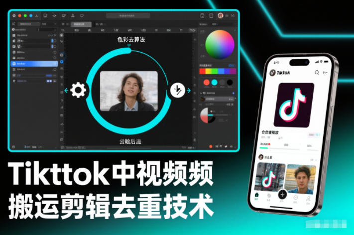 Tiktok中视频纯搬运剪辑去重技术,外来技术,自行测试-汇聚云网创