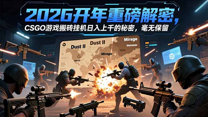 2026开年重磅解密,CSGO游戏搬砖挂机日入上千的秘密,毫无保留-优云云网创