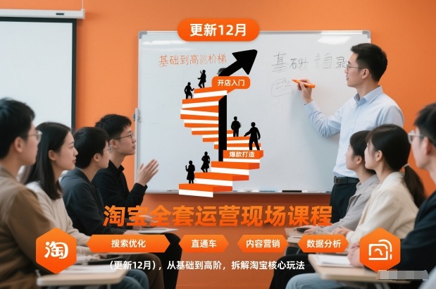 淘宝全套运营现场课程(更新12月),从基础到高阶,拆解淘宝核心玩法-副创财网创