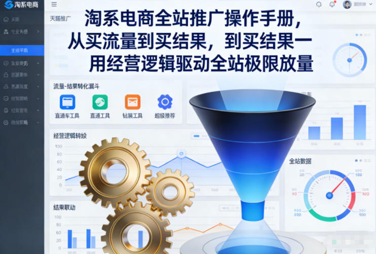 淘系电商全站推广操作手册,从买流量到买结果一用经营逻辑驱动全站极限放量-优易云