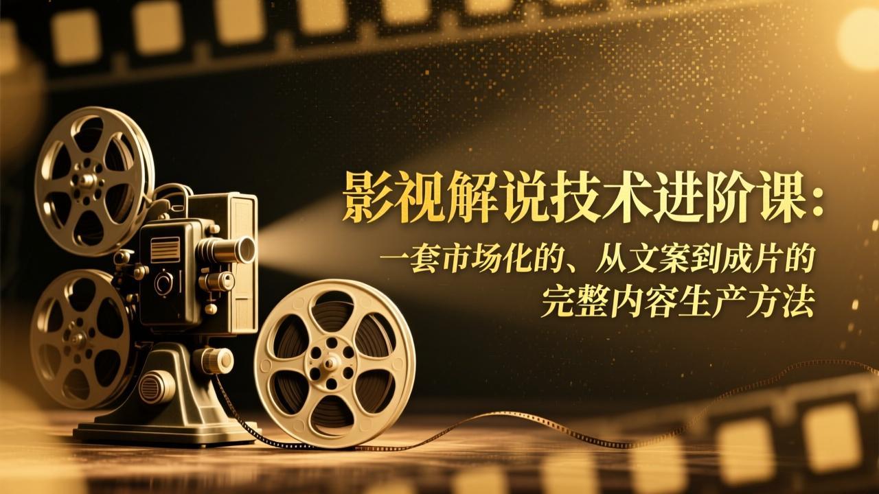 影视解说技术进阶课:一套市场化的、从文案到成片的完整内容生产方法-启帆云网创