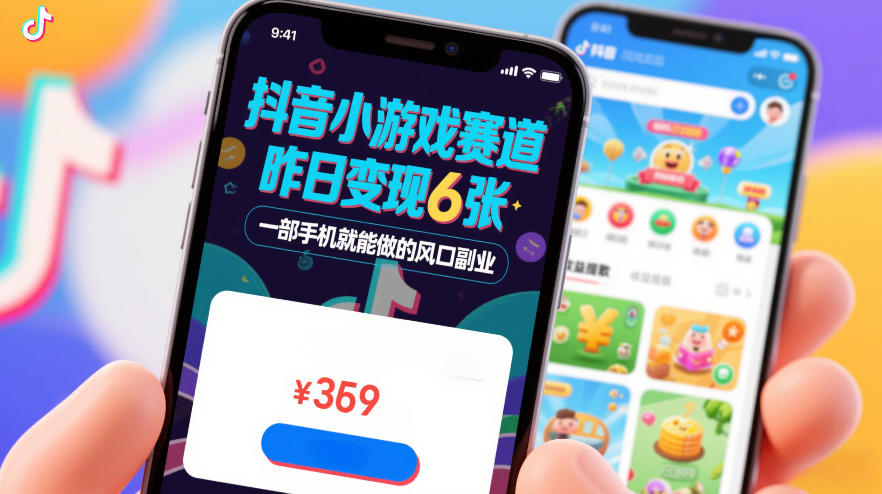 抖音小游戏赛道,昨日变现600+,零基础一部手机就能做的风口副业【揭秘】-参一网创