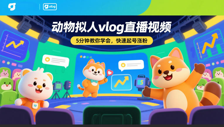 动物拟人vlog直播视频,5分钟教你学会,快速起号涨粉-云网创