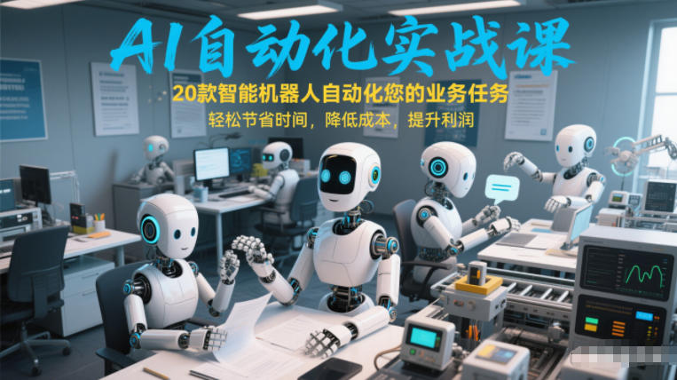 AI自动化实战课:20款智能机器人自动化您的业务任务,轻松节省时间,降低成本,提升利润-云网创