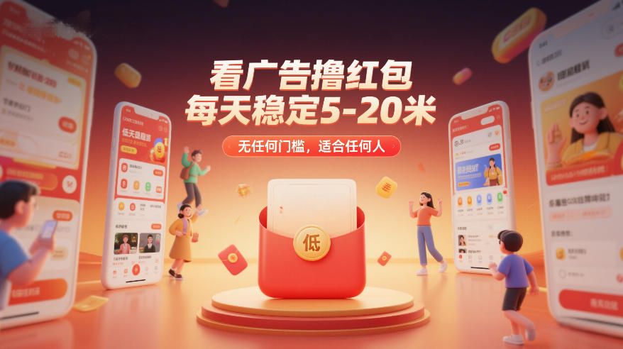 看广告撸红包,每天稳定5-20米,无任何门槛,适合任何人-参一网创