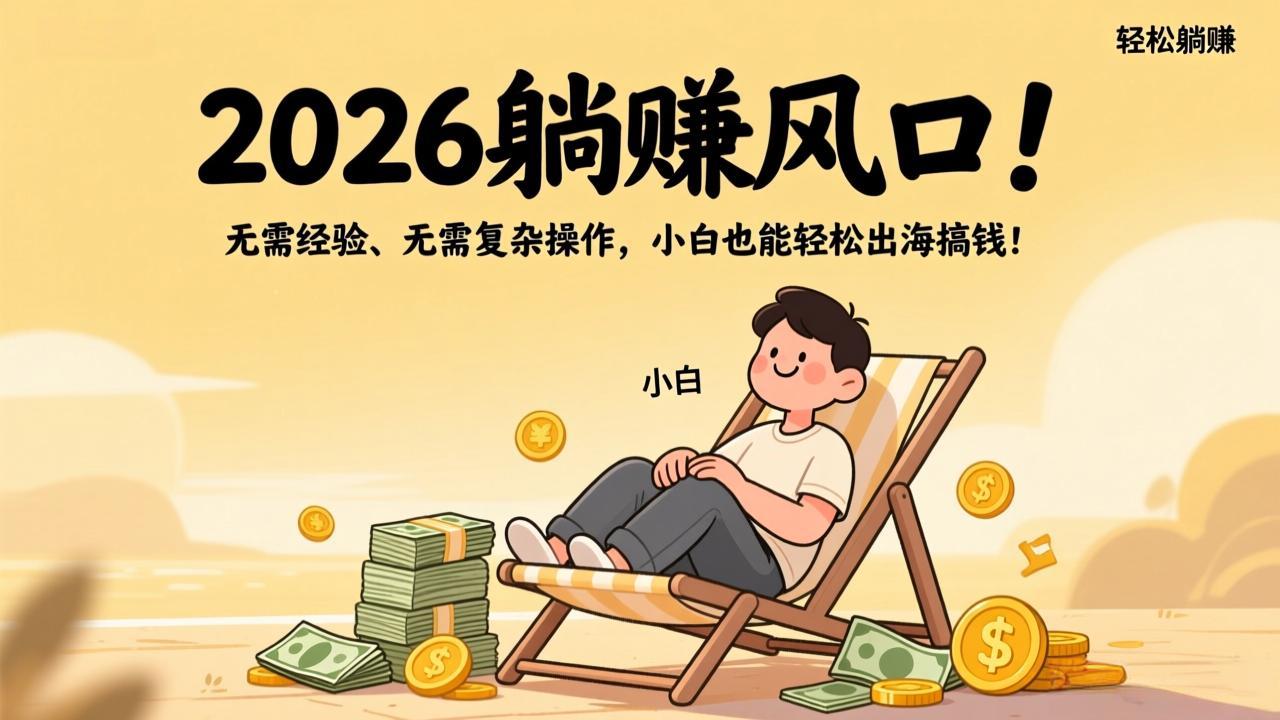 2026躺赚风口!无需经验、无需复杂操作,小白也能轻松出海搞钱!-蔚蓝分享