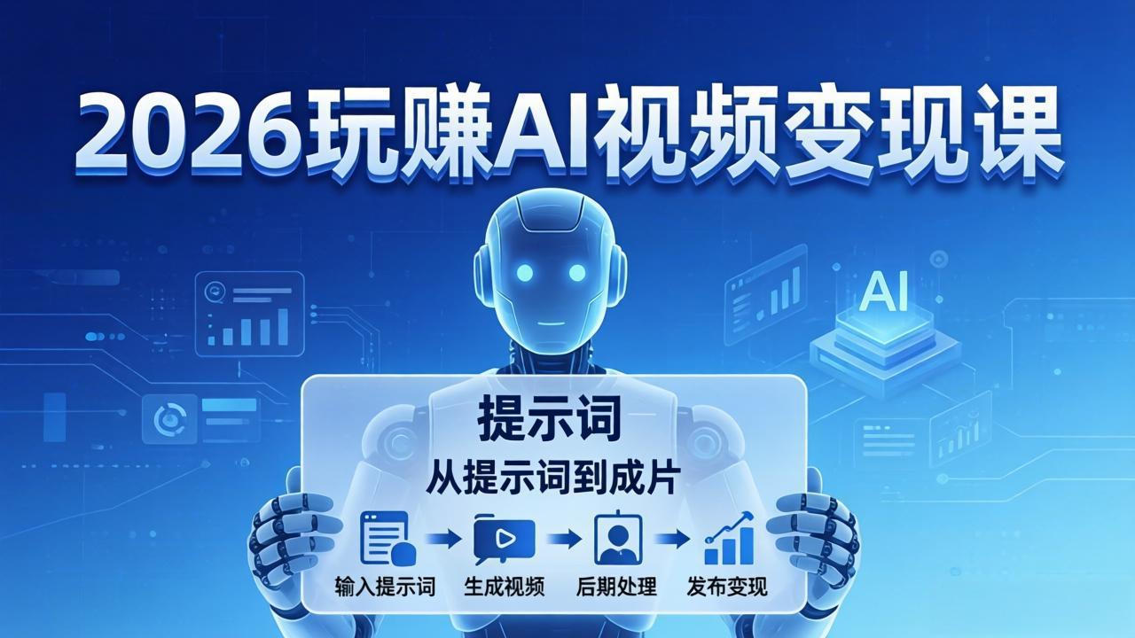 2026玩赚AI视频变现课:掌握 AI 视频全流程技能,从提示词到成片高效产出-亿创网