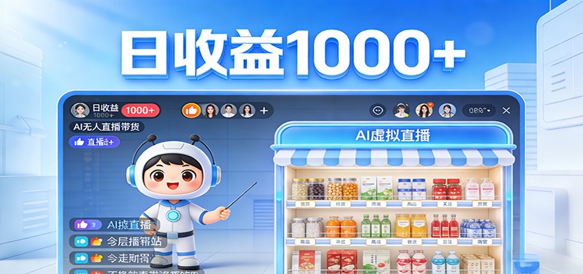 不用露脸不用说话，24小时自动卖货赚钱，全天自动直播，收益看得见-清风网创