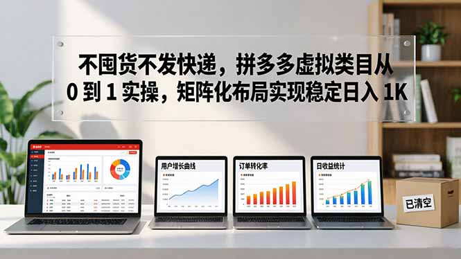 不囤货不发快递,拼多多虚拟类目从 0 到 1 实操,矩阵化布局实现稳定日入 1K-“发个发”赚钱知识平台