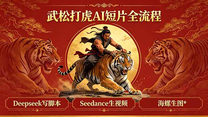 武松打虎AI短片全流程：Deepseek写脚本+Seedance生视频+海螺生图-清风网创