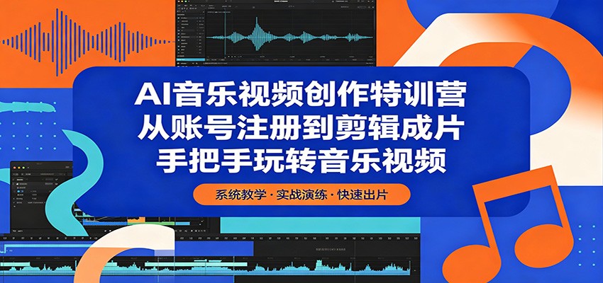 AI音乐视频创作特训营：从账号注册到剪辑成片，手把手玩转音乐视频-清风网创
