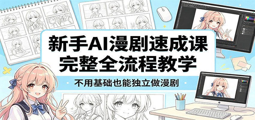 新手AI漫剧速成课：完整全流程教学，不用基础也能独立做漫剧-清风网创