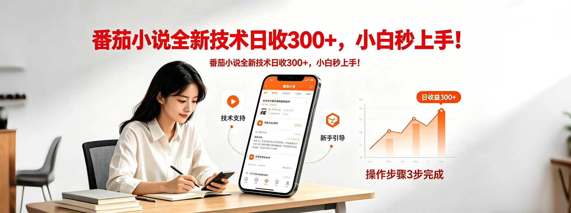 番茄小说全新技术全新玩法!无脑日收300+-启云分享