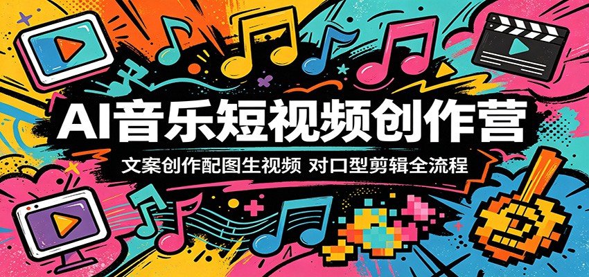 AI音乐短视频创作营：文案创作配图生视频，对口型剪辑全流程-清风网创