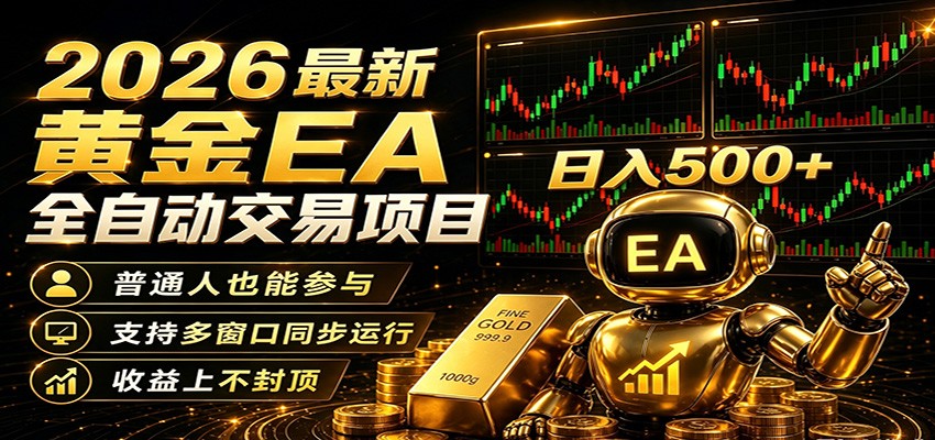 2026黄金EA全自动量化,零技术·全自动·收益上不封顶,低门槛日入500+-小清风·网创