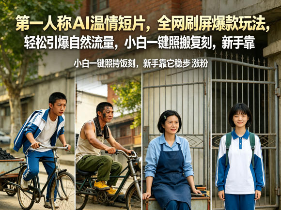 第一人称AI温情短片,全网刷屏爆款玩法,轻松引爆自然流量,小白一键照搬复刻,新手靠它稳步涨粉-自媒体研究所