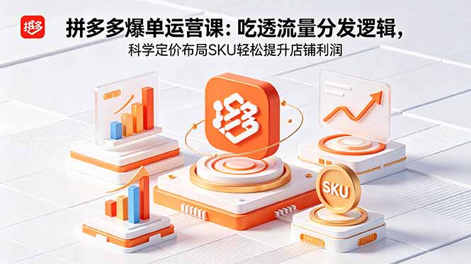 拼多多爆单运营实战课:吃透流量分发逻辑,科学定价布局SKU轻松提升店铺利润-易创网