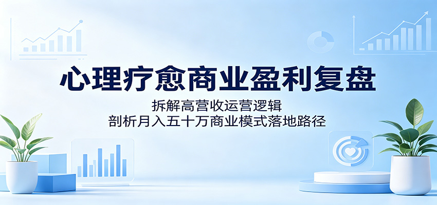 心理疗愈商业盈利复盘:拆解高营收运营逻辑,剖析月入五十万商业模式落地路径-优优云网创
