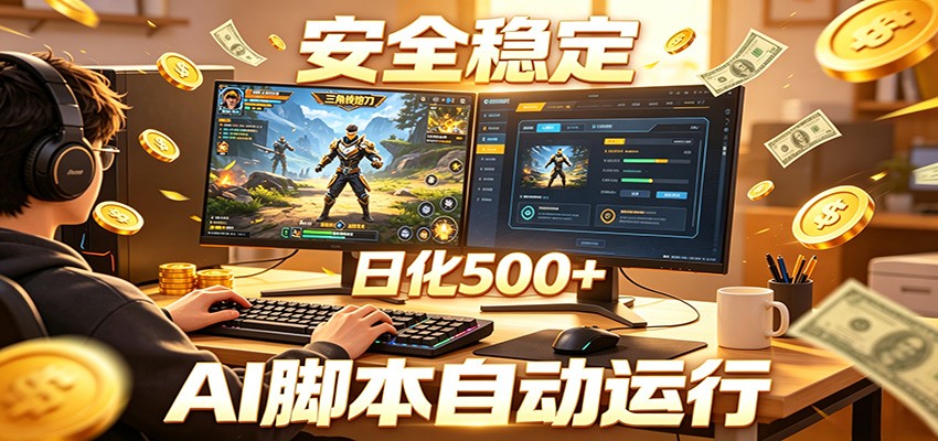 三角洲全自动挂机，AI脚本躺赚，日化500+-清风网创