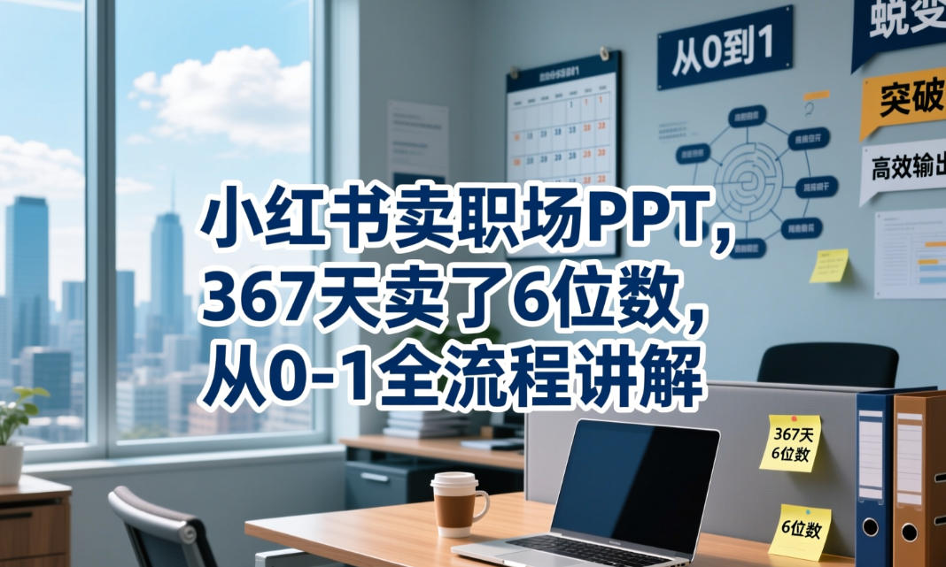 小红书卖职场PPT,367天卖了6位数,从0-1全流程讲解-轩辕藏经阁