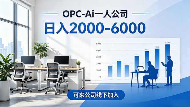 2026创业新风口—OPC一人公司模式震撼首发！日收益2000-6000+，项目绿色长久，安全稳健，合…-清风网创