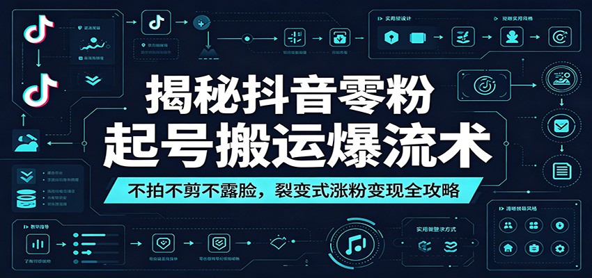 揭秘抖音零粉起号搬运爆流术:不拍不剪不露脸,裂变式涨粉变现全攻略-优优云网创