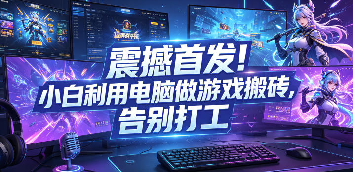 震撼首发!小白利用电脑做游戏搬砖,告别打工【揭秘】-悠悠云网创