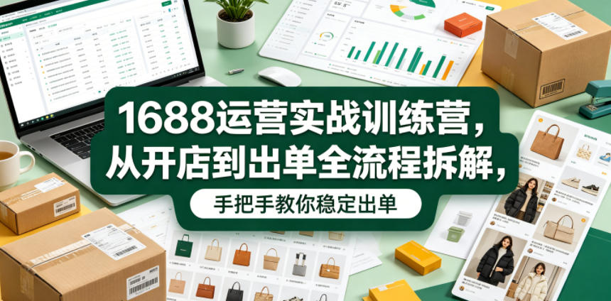 1688运营实战训练营,从开店到出单全流程拆解,手把手教你稳定出单(更新0620)-KKK网创