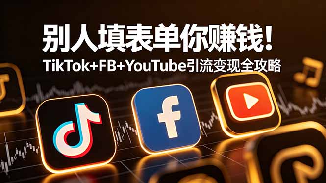 别人填表单你赚钱！TikTok+FB+YouTube 引流变现全攻略【原创双语字幕】-清风网创