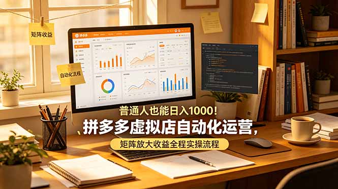 普通人也能日入 1000！拼多多虚拟店自动化运营，矩阵放大收益全程实操流程-清风网创