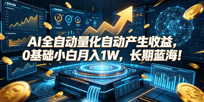 AI全自动量化自动产生收益,0基础小白月入1W,长期蓝海!【揭秘】-清风网创