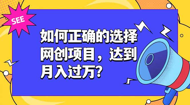 如何正确的选择网创项目,达到月入过万?,本课程教你正确选择项目。-清风网创