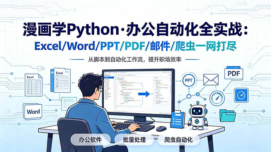 漫画学Python·办公自动化全实战：Excel/Word/PPT/PDF/邮件/爬虫一网打尽-清风网创
